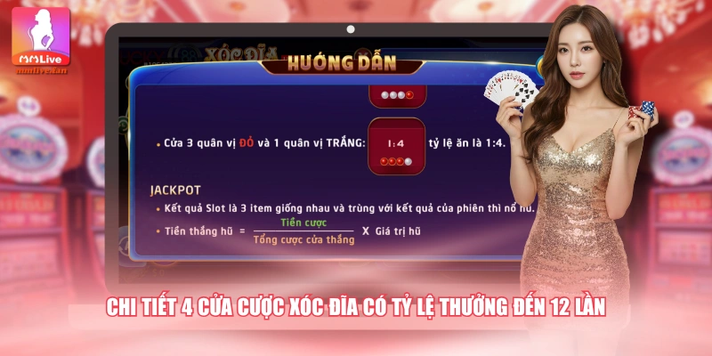 Chi tiết 4 cửa cược xóc đĩa có tỷ lệ thưởng đến 12 lần
